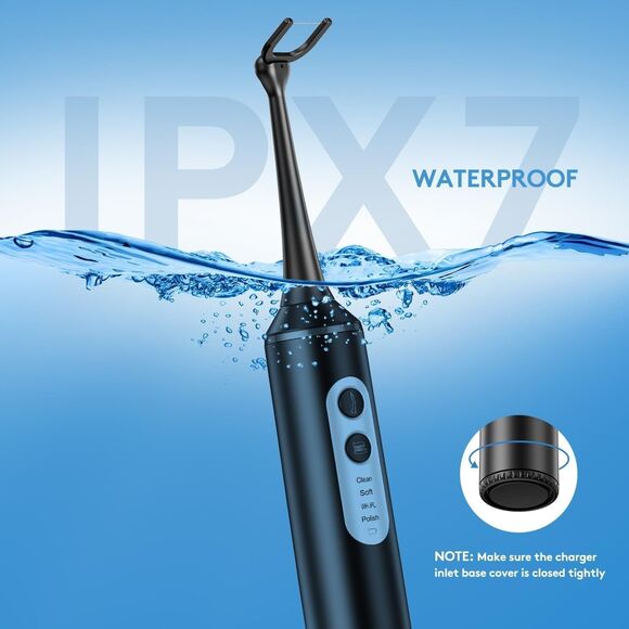 Electric Flosser w 4 Modes 3 in 1 Power Flosser & Electric Toothbrush w 55 Heads - Picture 8 of 16